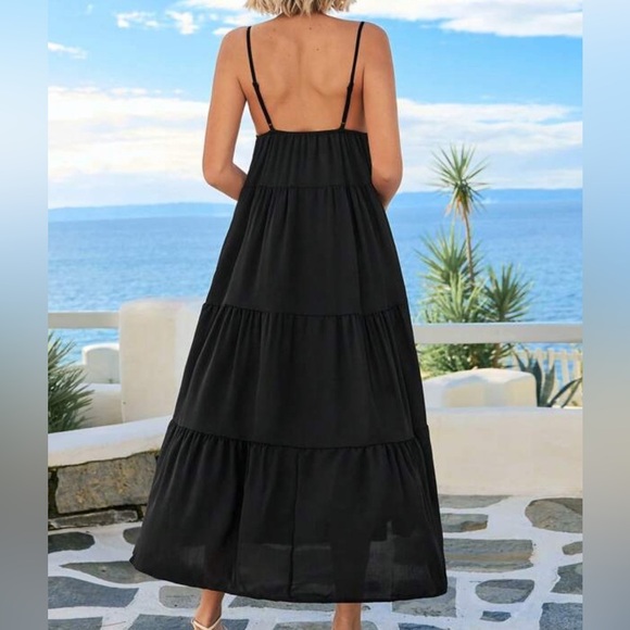 SHEIN Black Strappy Maxi Dress - Picture 2 of 11
